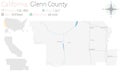 Map of Glenn County in California Royalty Free Stock Photo