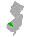 Map of Gloucester in New Jersey