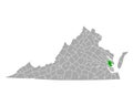 Map of Gloucester in Virginia