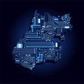Map of Goias with electronic circuit Royalty Free Stock Photo