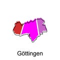 map of Gottingen geometric vector design template, national borders and important cities illustration1