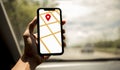 Map GPS navigation application and location Royalty Free Stock Photo