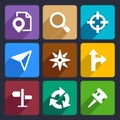 Map, GPS and Navigation Flat Icons Set 45