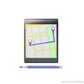 Map GPS navigation. Phone map application and points on screen. App search map navigation. Isolated online maps.