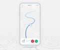 Map GPS navigation ux ui concept, Smartphone map application  destination point on screen, App search map navigate, Technology map Royalty Free Stock Photo