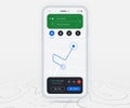 Map GPS navigation ux ui concept, Smartphone map application  destination point on screen, App search map navigate, Technology Royalty Free Stock Photo