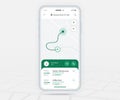 Map GPS navigation ux ui concept, Smartphone map application  destination point on screen, App search map navigate, Technology map Royalty Free Stock Photo