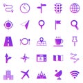 Map gradient icons on white background Royalty Free Stock Photo