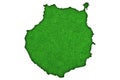 Map of Gran Canaria on green felt Royalty Free Stock Photo