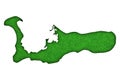 Map of Grand Caiman Island on green felt