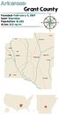 Map of Grant County, Arkansas Royalty Free Stock Photo