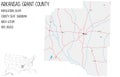 Map of Grant County in Arkansas, USA. Royalty Free Stock Photo