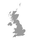 Map of Great Britain coarse meshed