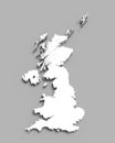 Map of Great Britain on gray