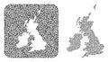 Map of Great Britain and Ireland - Dot Mosaic with Subtracted Space Royalty Free Stock Photo