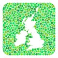 Map of Great Britain and Ireland - Dotted Collage with Stencil Royalty Free Stock Photo