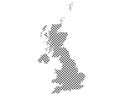 Map of Great Britain on simple cross stitch