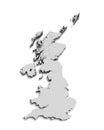 Map of Great Britain on white isolated