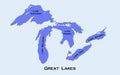 Map of the Great Lakes Royalty Free Stock Photo