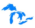 Map of Great Lakes Royalty Free Stock Photo
