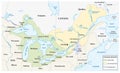 Map of the great lakes and st lawrence river drainage aregions Royalty Free Stock Photo