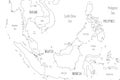 Map of Greater Sunda Islands. Handdrawn doodle style. Vector illustration