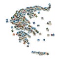 Map of Greece - collage made of travel photos Royalty Free Stock Photo