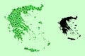 Map of Greece - Composition of Wine and Grapes Leaves