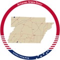 Map of Greene County in Arkansas, USA.