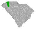 Map of Greenville in South Carolina