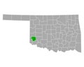 Map of Greer in Oklahoma