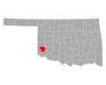 Map of Greer in Oklahoma