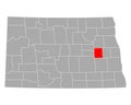 Map of Griggs in North Dakota Royalty Free Stock Photo
