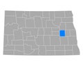 Map of Griggs in North Dakota Royalty Free Stock Photo