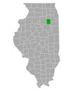 Map of Grundy in Illinois Royalty Free Stock Photo