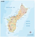 Map of Guam a non incorporated territory of the United States