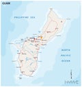 Map of Guam a non incorporated territory of the United States Royalty Free Stock Photo