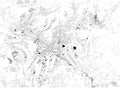 Map of Guatemala City, satellite view, black and white map. Guatemala