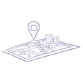 Map guide with navigation, isolated object on a white background, vector illustration Royalty Free Stock Photo
