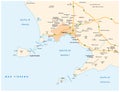 Map of the gulf of naples in italian language Royalty Free Stock Photo