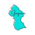 Map of Guyana Vector Design Template. Royalty Free Stock Photo