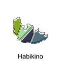 map of Habikino, black and white detailed outline regions of the country. Vector illustration Royalty Free Stock Photo