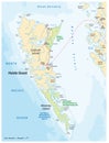 Map of the Haida Gwaii archipelago off the coast of British Columbia, Canada Royalty Free Stock Photo