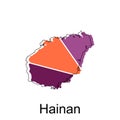 Map of Hainan High Quality is a province of China map, black and white detailed outline regions of the country. Vector