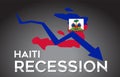 Map of Haiti Recession Economic Crisis Creative Concept with Economic Crash Arrow