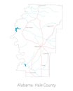 Map of Hale county in Alabama