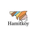 Map of Hamitkoy city, the country map of Turkey Graphic Element Illustration Template Design