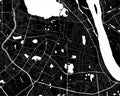 Map of Hanoi city. Urban black and white poster. Road map with metropolitan city vertical area view