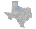 Map of Hardeman in Texas Royalty Free Stock Photo