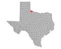 Map of Hardeman in Texas Royalty Free Stock Photo